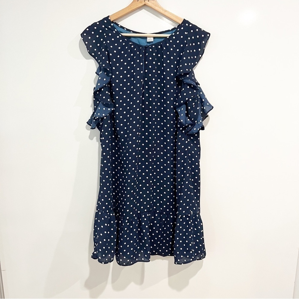 J. Crew Polka Dot Printed Ruffle Flutter Dress - image 1